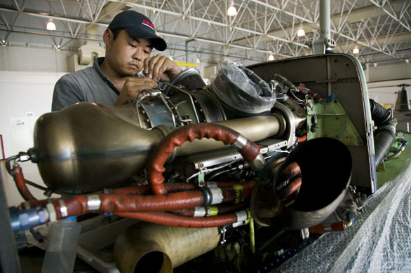 Maintenance service at Helipark, near Sao Paulo 