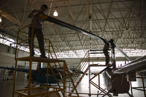 Helicopter maintanance at Helipark near Sao Paulo 