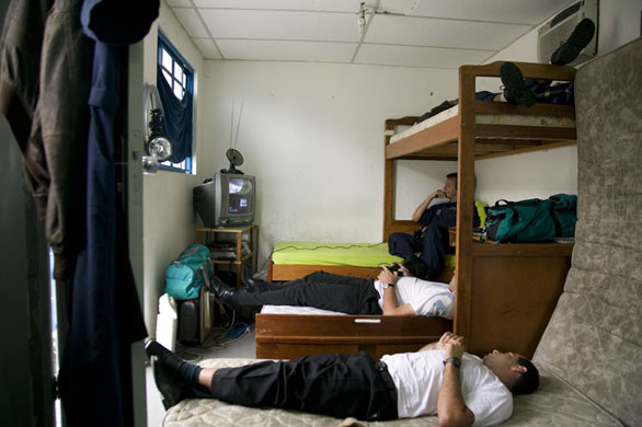 Pilots relax at CCA HQ in Sao Paulo 
