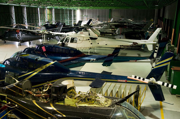 The interior of one of Helicidade's hangar in Sao Paulo 