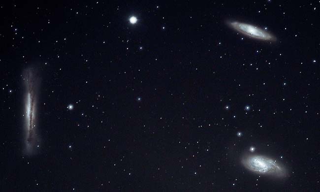 The Leo Triplet of three galaxies