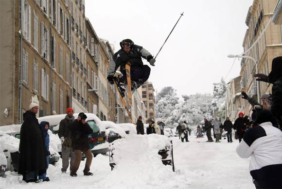 Marseille under snow