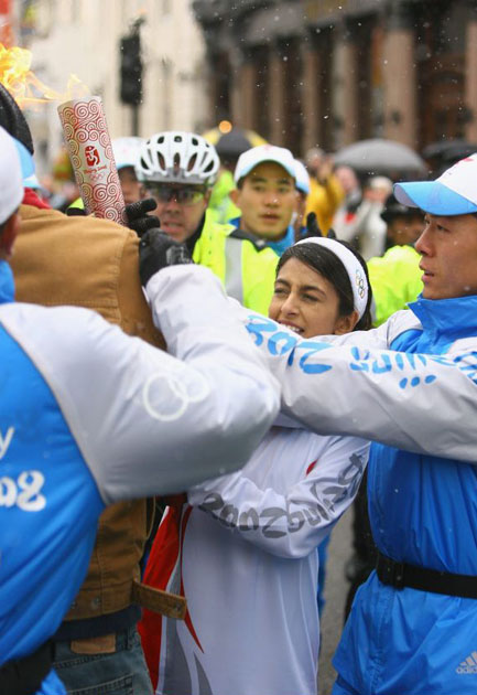 Olympic torch protests in London