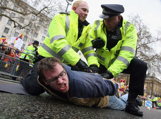 Olympic torch protests in London