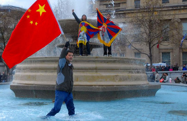 Olympic torch protests in London