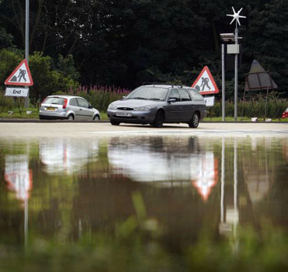Flooding on the A92 near Glenrothes in Fife
