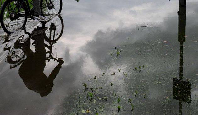 Flooded playing fields at the Riverside Park in Chester-Le-Street
