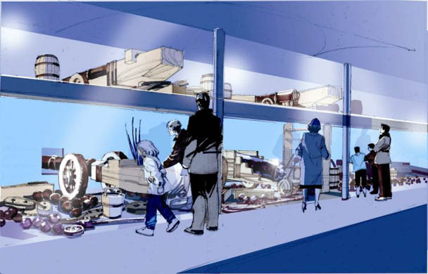 An artist's impression of Artefact gallery at main deck level