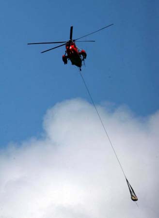 Bullock rescued by helicopter