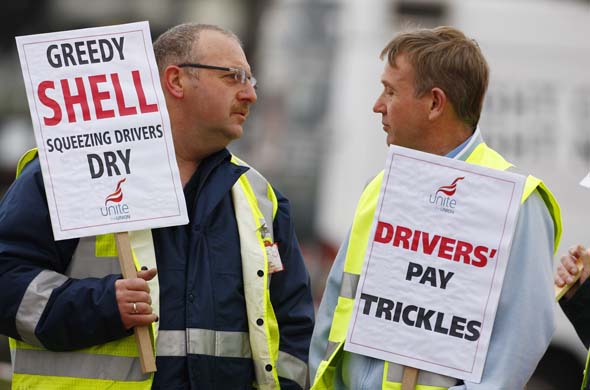 Striking tanker drivers