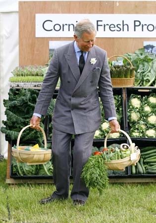 Prince Charles with vegetables