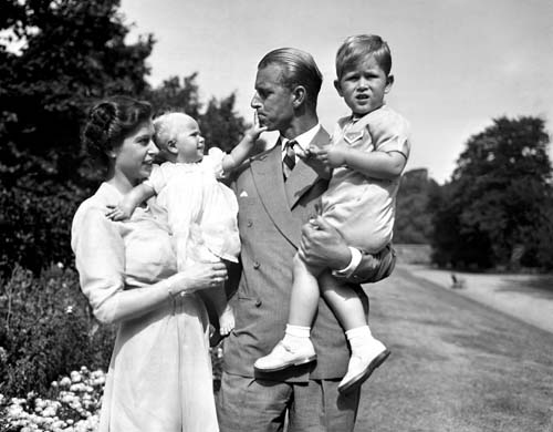 Prince Charles with his parents