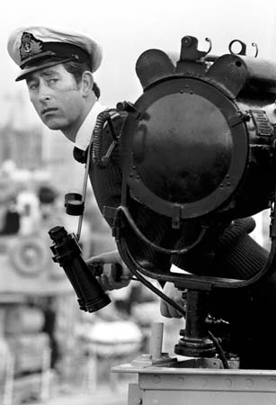 Prince Charles on HMS Bronington