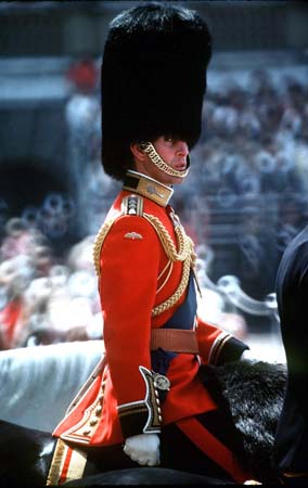 Prince Charles trooping the colour