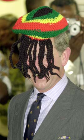 Prince Charles wears a Rasta hat