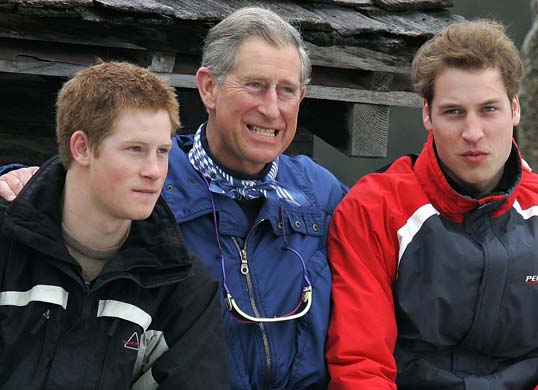 Prince Charles on a skiing holiday