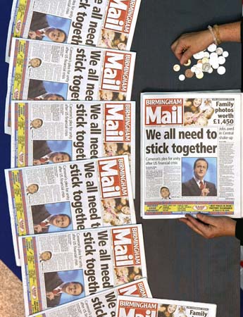 David Cameron makes the front page