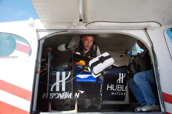 Fusionman flies over the Channel