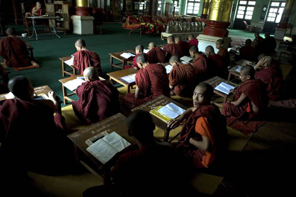 one of the largest monasteries in the country in Pakokku, Myanmar, Burma
