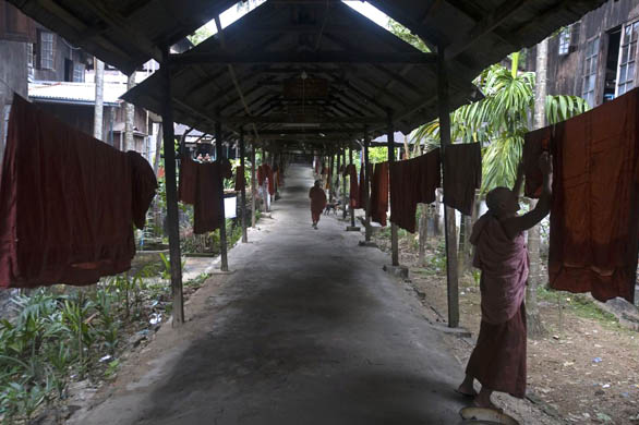 one of the largest monasteries in the country in Pakokku, Myanmar, Burma