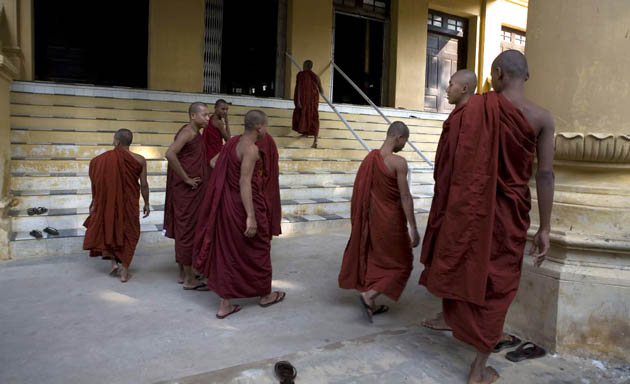 one of the largest monasteries in the country in Pakokku, Myanmar, Burma