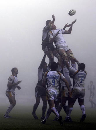 Worcester's Craig Gillies reaches for the ball during a match at Madjeski stadium