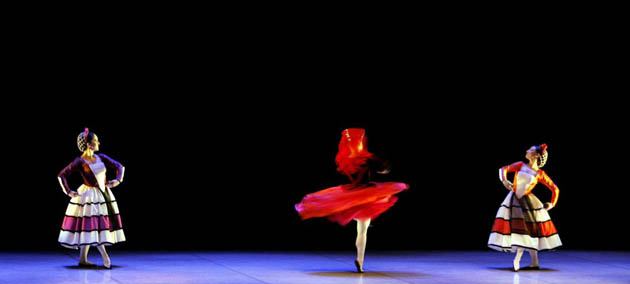 Members of the Spanish National Ballet perform at the Gran Rex theatre