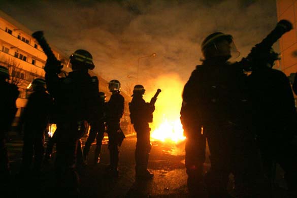 Riot police on the streets