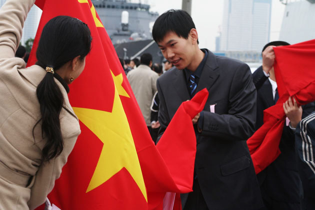 Chinese ship visiting Japan