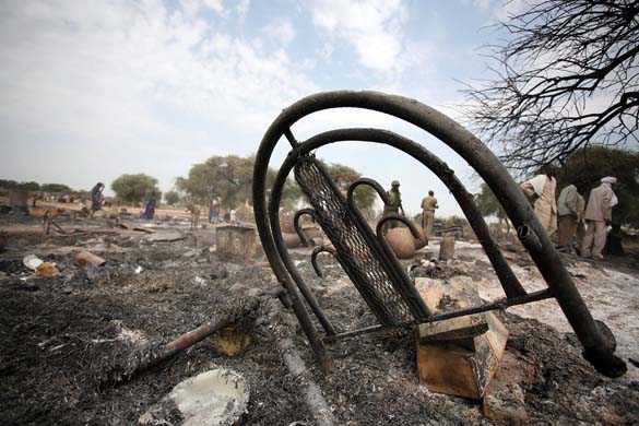 Damage in Muhajariya, Sudan