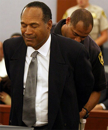 OJ Simpson is taken into custody after being found guilty of armed robbery and kidnapping