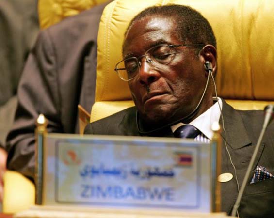 Mugabe asleep