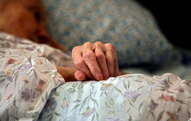 Jerusalem: Sister Clemence, a Bulgarian nun and a patient at the hospice at the St Louis Hospital