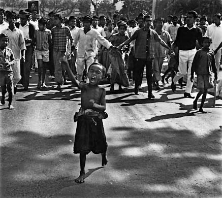 Bangladesh 1971 A child leads a street procession during the mass revolt of