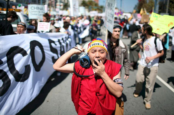 Olympic torch in san francisco 