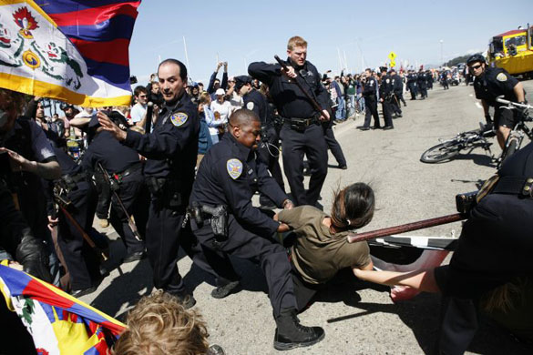 Olympic torch in san francisco 