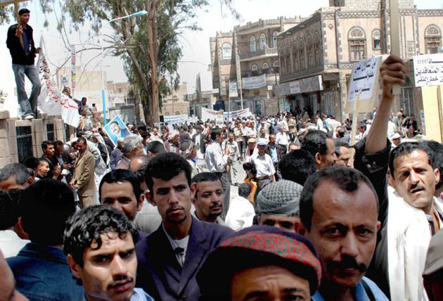 World food crisis. Yemen people protesting against high food prices