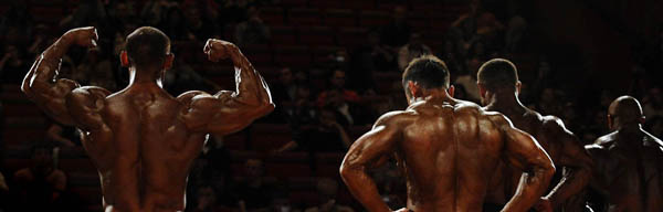 Kiev , Ukraine: Bodybuilders pose during the 