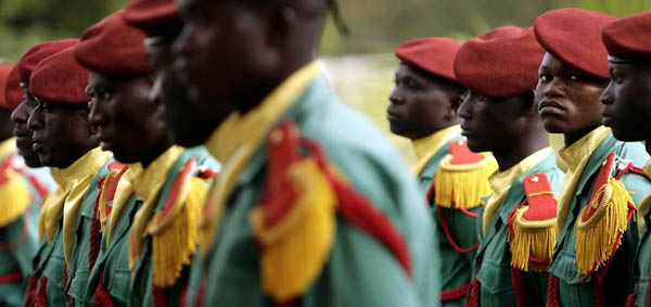 Burkina Faso: A guard of honour awaits the arrival of United Nations secretary-general Ban Ki-moon to the Presidential Palace
