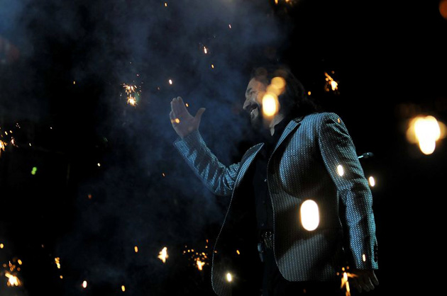 Mexican singer Marco Antonio Solis performs during a concert