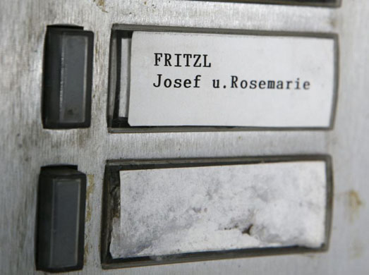 Nameplate of the Fritzl home in Amstetten