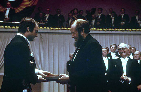 Solzhenitsyn & Hayek Solzhenitsyn accepting his Nobel Prize