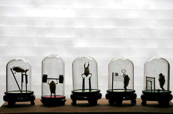 Beijing, China: Miniature sculptures of Olympics events