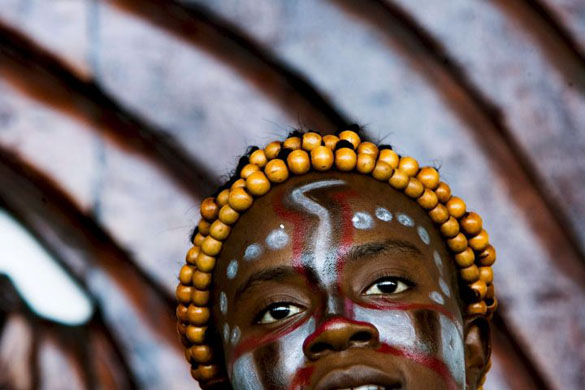Zaragoza, Spain: An Angolan dancer during a performancen at the 'Expo Zaragoza 2008 Water and Sustainable Development'