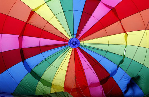 Bristol, UK: A hot air balloon is prepared for flight at the International Balloon Fiesta