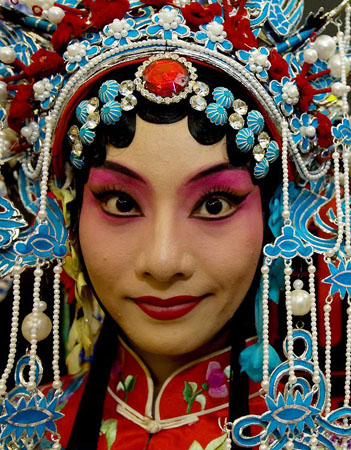 Beijing, China: Chen Juen Juen poses for fans and media before a performance at the Beijing Opera