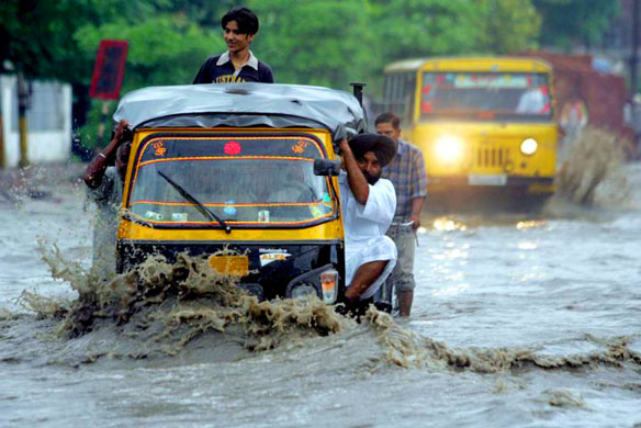 Monsoon rains in Amritsar, India