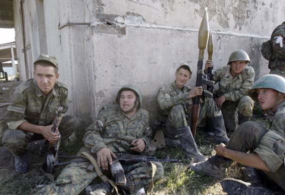 Russian soldiers rest