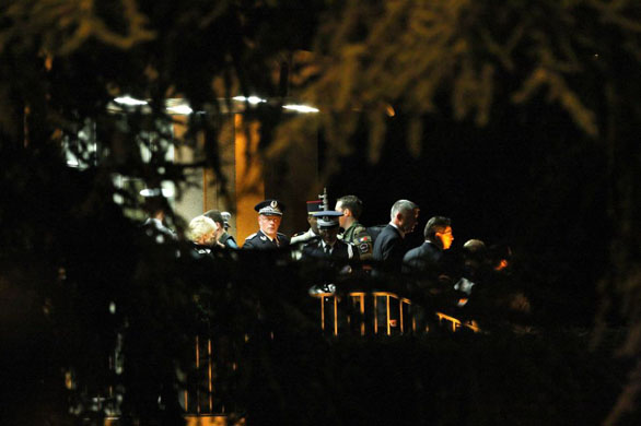 Paris, France: Soldiers wait in front of a state arrival hall at the Roissy Charles de Gaulle airport prior to the arrival of the bodies of the French soldiers who where killed by Taliban insurgents in Kabul