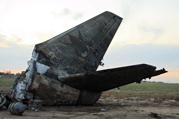 Kyrgyzstan: A view of the site of the airplane crash near Bishkek which killed 65 people